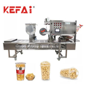 KEFAI Popcorn Cup Filling Sealing Packing Machine